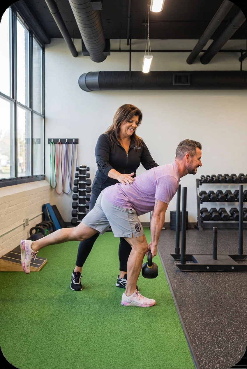 Athlete performing exercise at a CrossFit-focused physical therapy clinic in Manchester